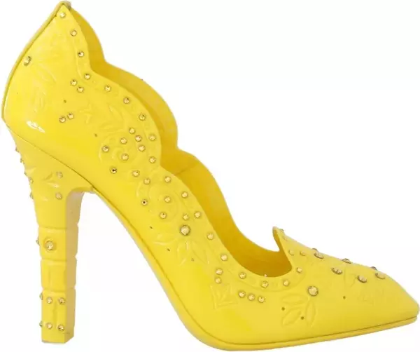Yellow Crystal Heels CINDERELLA Shoes