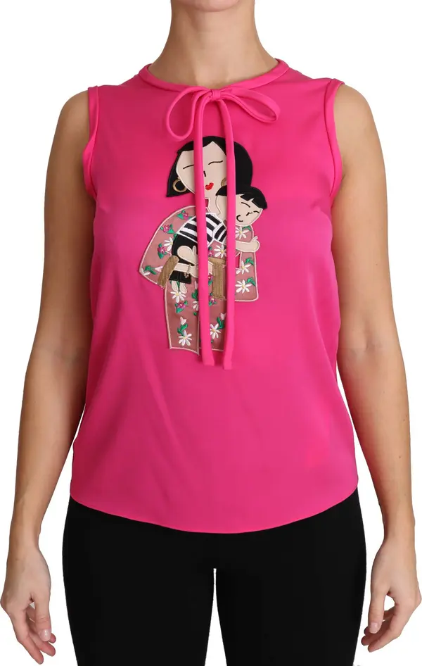Pink Family Silk Tank Mama Blouse Top Shirt
