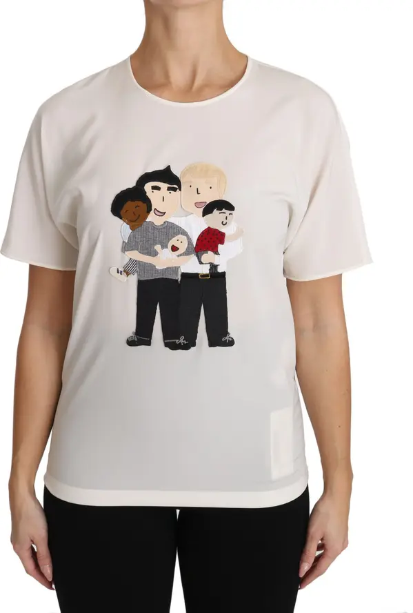 White Silk Stretch #dgfamily T-shirt