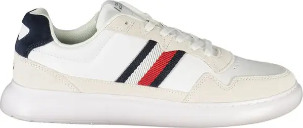 White Polyurethane Men Sneaker