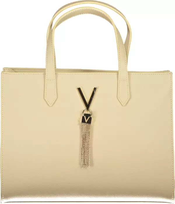 Beige Polyurethane Women's Bag