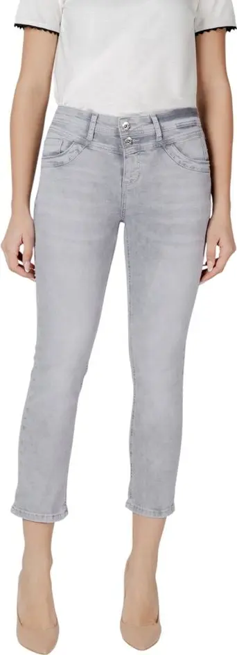 Gray Cotton Skinny Jeans