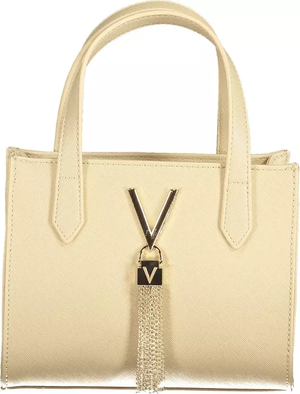 Beige Polyurethane Womens Bag