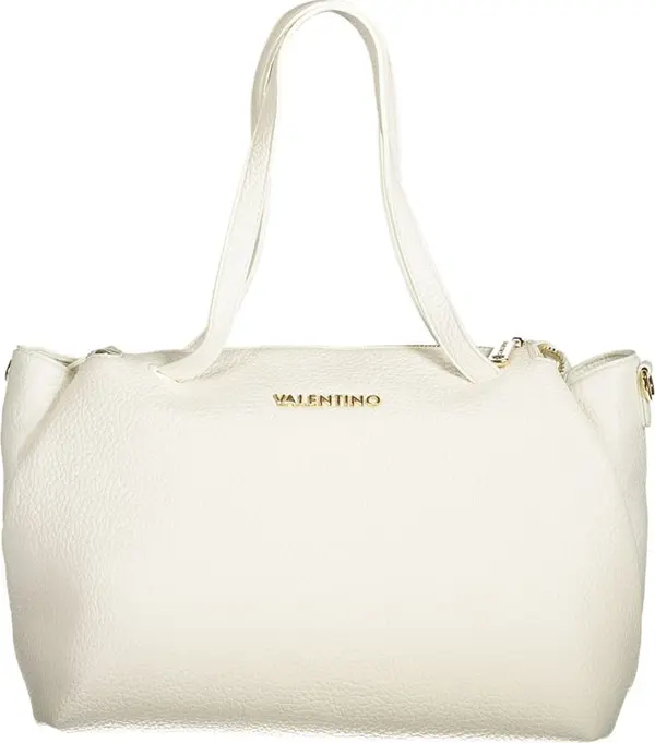 Bianco Polyurethane Women's Bag with Handles and Internal Pocket