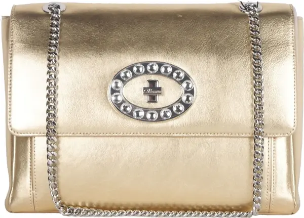 Blumarine Gold Leather Shoulder Women Bag