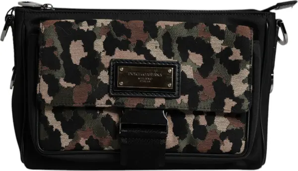 Multicolor Leopard Jacquard Crossbody Bag