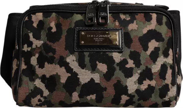 Multicolor Leopard DG Logo Belt Waist Fanny Pack Bag