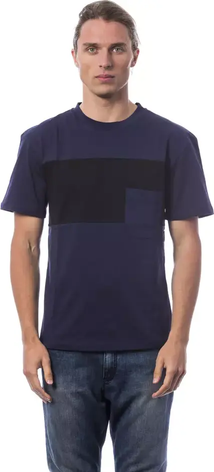Blue Cotton Men T-Shirt