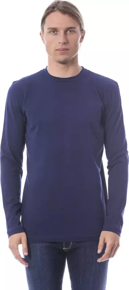 Blue Cotton Men T-Shirt