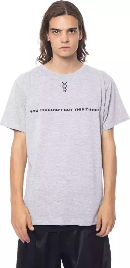Gray Cotton Men T-Shirt