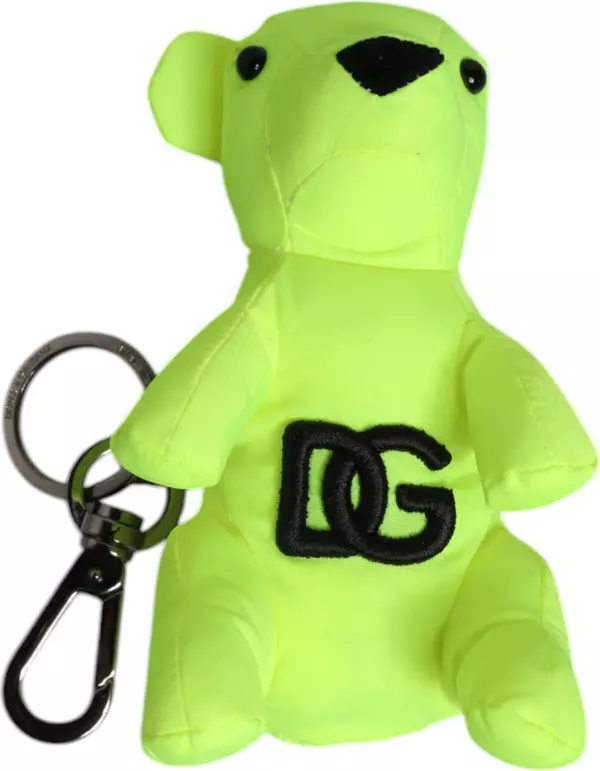 Green Bear Embroidered Logo Keychain Clasp Keyring