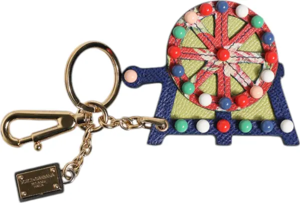Multicolor Gold Tone Carretto Keychain Keyring