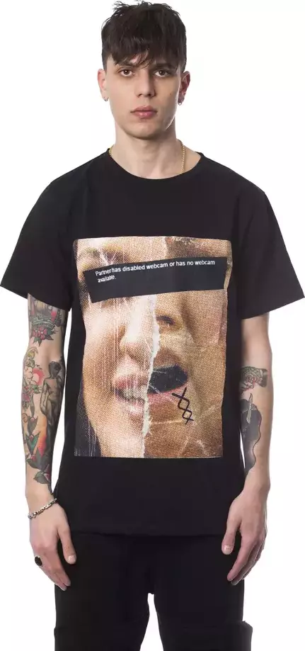 Black Cotton Men T-Shirt