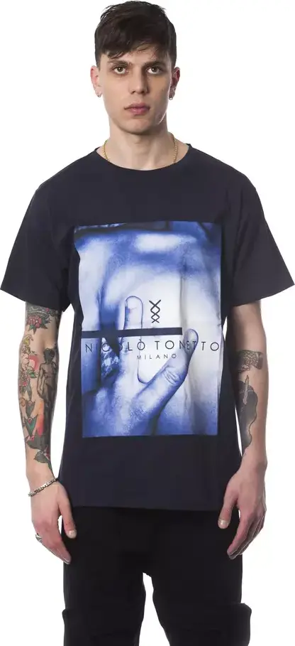 Blue Cotton Men T-Shirt
