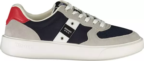 Blue Polyurethane Men Sneaker