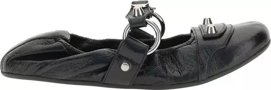 Black Calf Leather Bos Taurus Ballet Flats