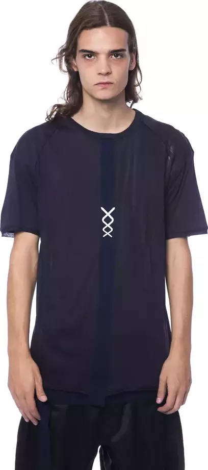 Blue Cotton Men T-Shirt