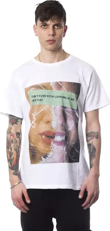 White Cotton Men T-Shirt