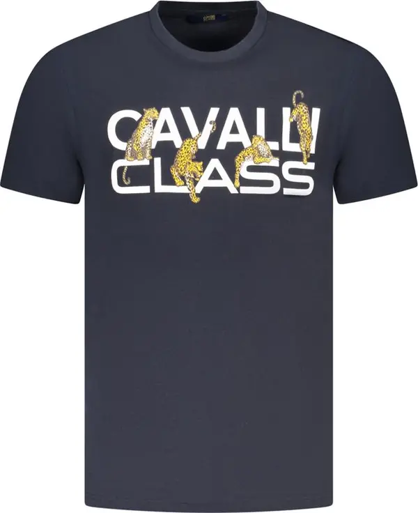 Blue Cotton Men T-Shirt