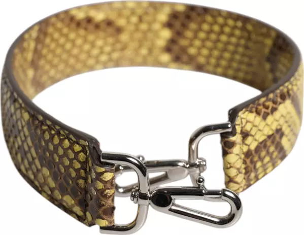 Yellow Exotic Leather Bag Shoulder Strap