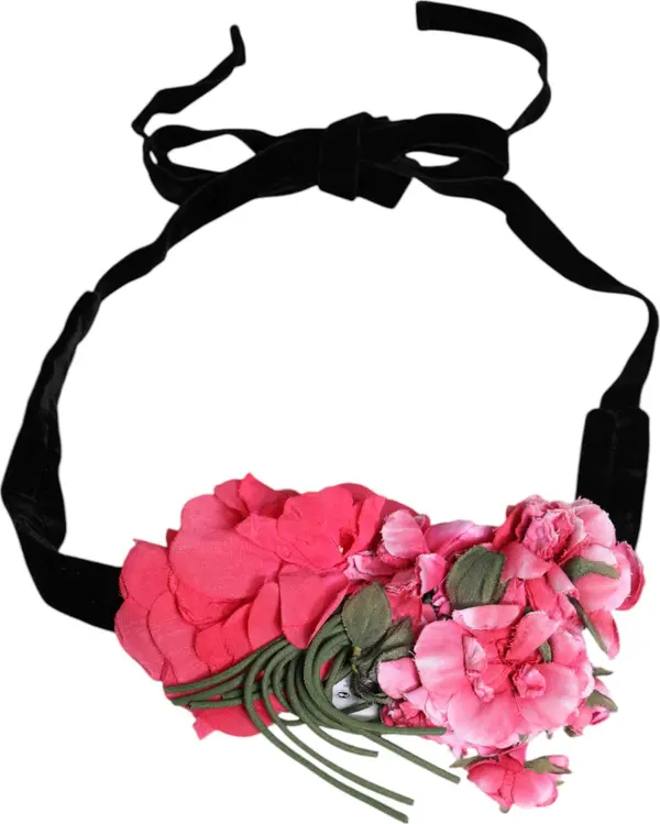 Multicolor Floral Applique Detail Tie Belt