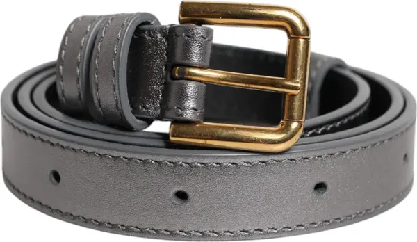 Silver Logo Engraved Metal Waist Buckle Belt