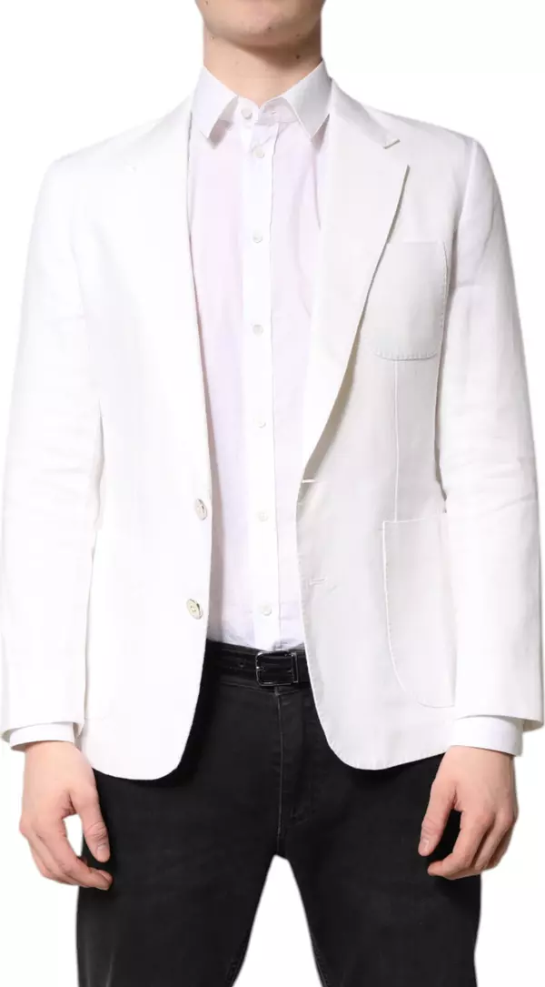 White Single Breasted Men Coat Blazer Suit