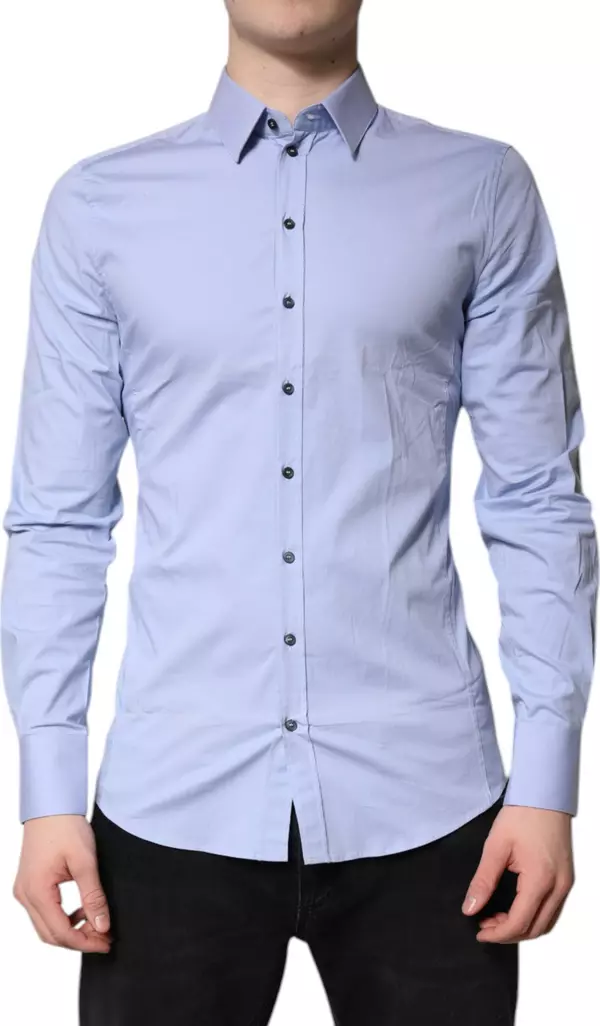 Light Blue Cotton SICILIA Dress Formal Shirt