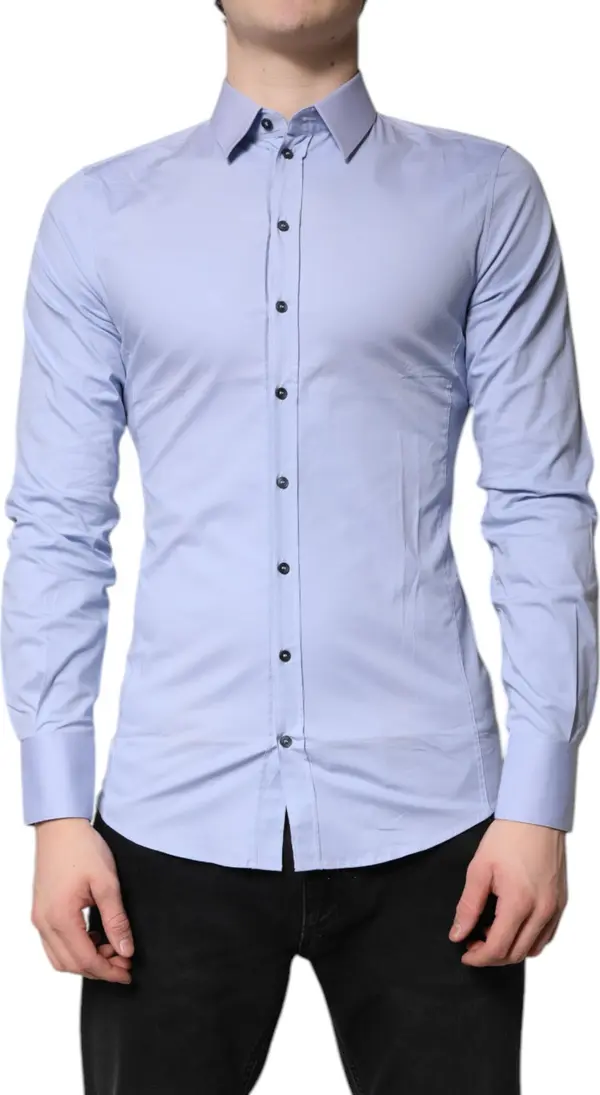 Light Blue Cotton SICILIA Dress Formal Shirt