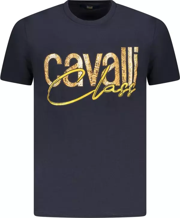 Blue Cotton Men T-Shirt