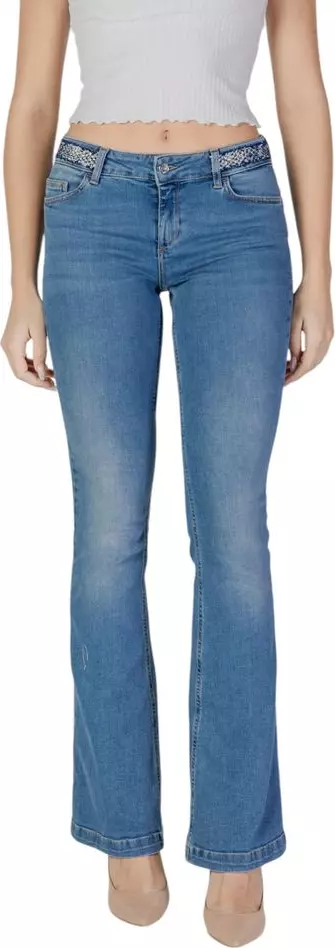 Light Blue Cotton Bootcut Jeans