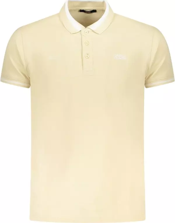 Beige Cotton Men Polo Shirt