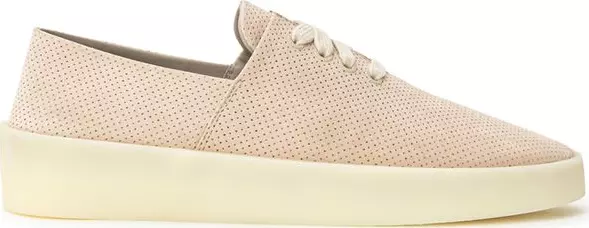 Beige Leather Low Top Sneakers