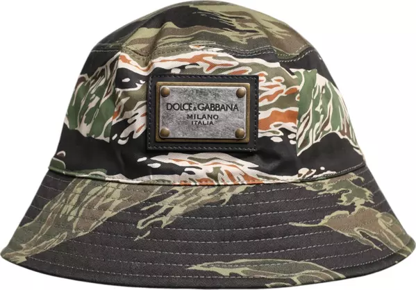 Multicolor DG Plaque Wide Brim Bucket Hat