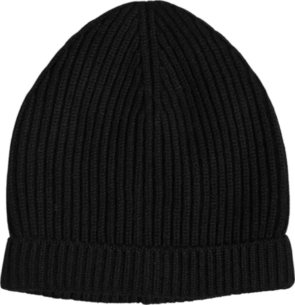 Black Cashmere Knitted Winter Beanie Hat