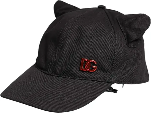 Black Cotton Logo Patch 6 Panels Baseball Cap
