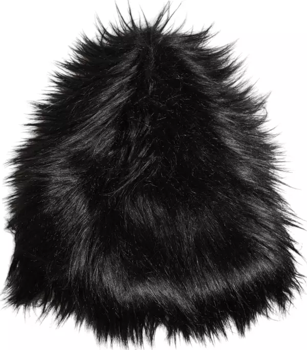 Black Acrylic Fur Womens Bucket Hat