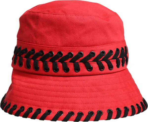Red Lace Polyester Wide Brim Bucket Hat