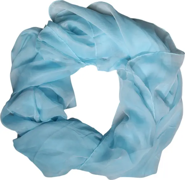 Light Blue Silk Rectangle Wrap Shawl Scarf