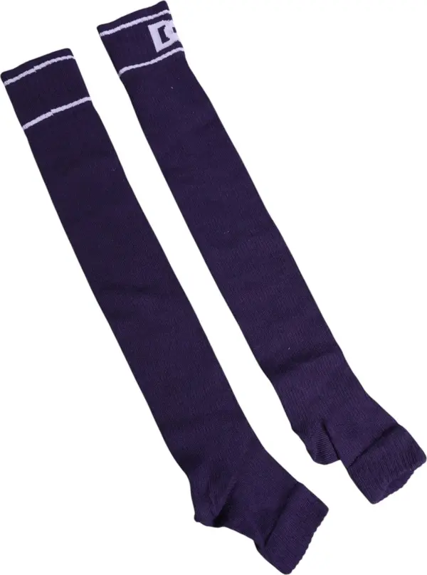 Purple Cotton DG Logo Print Open Toe Socks