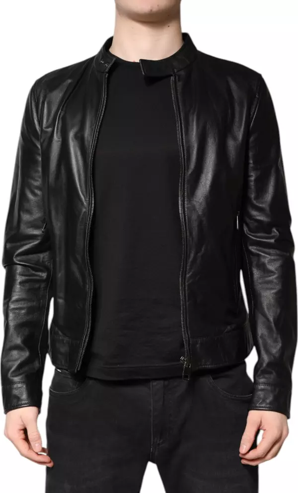 Black Sheep Leather Biker Full Zip Jacket