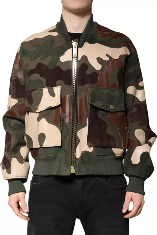 Multicolor Cotton Bomber Full Zip Jacket