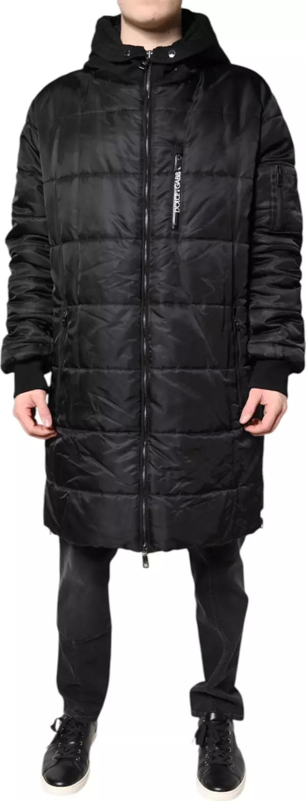 Black Hooded Parka Winter Men Coat Jacket