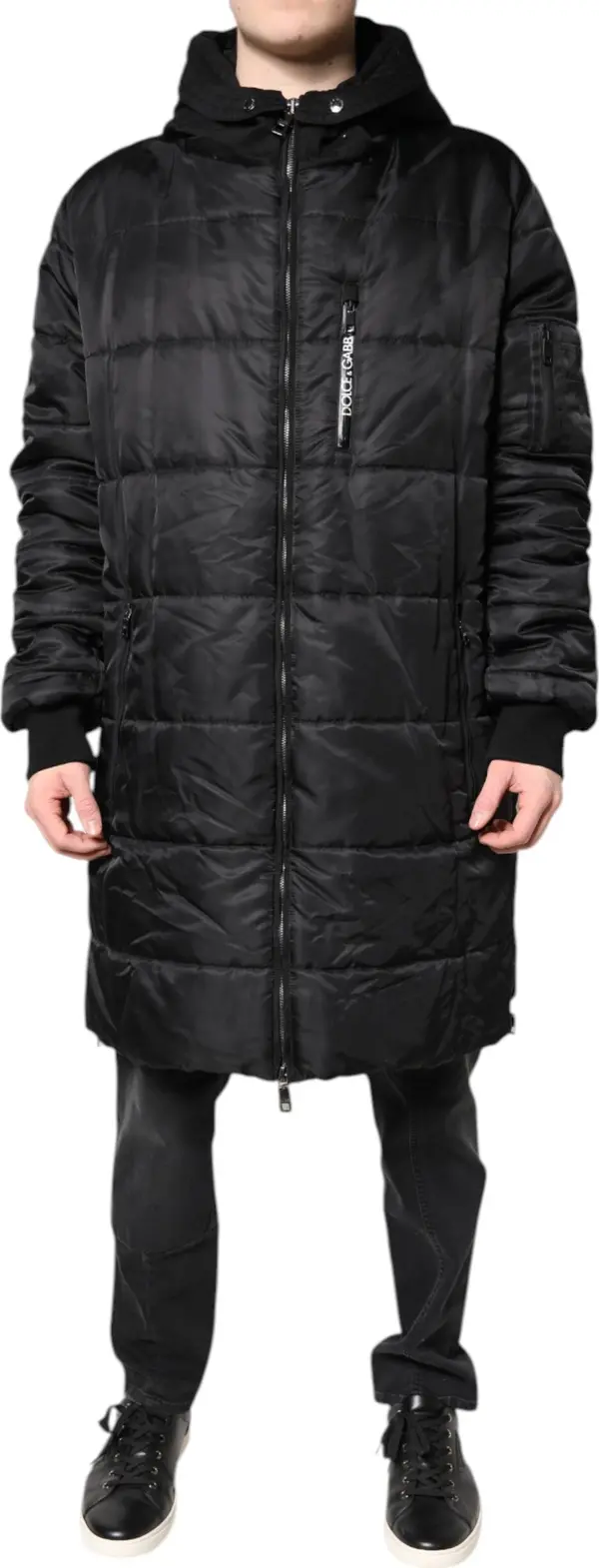 Black Hooded Parka Coat Winter Jacket