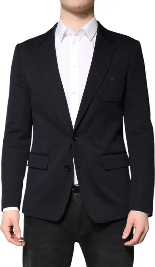 Black Wool Single Breasted Coat Suit Blazer