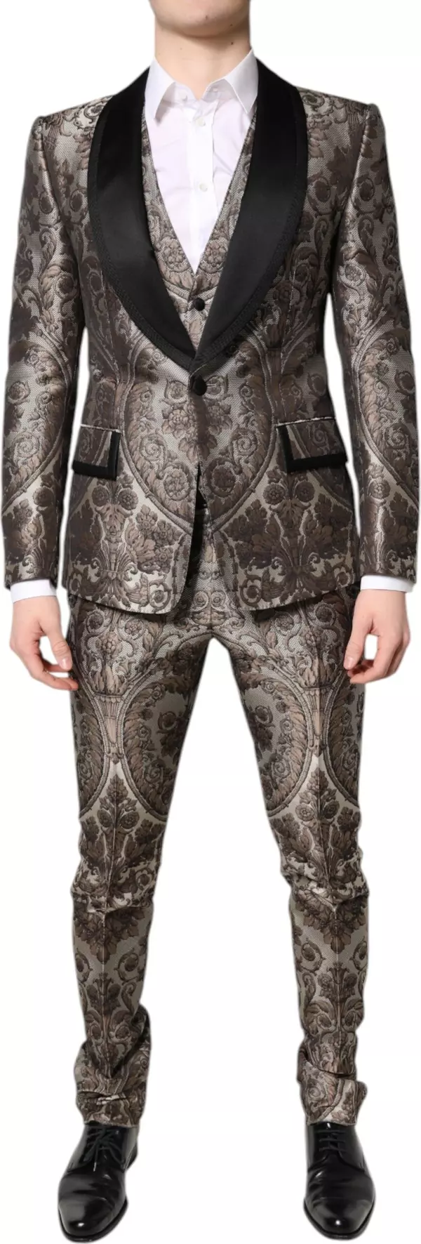 Multicolor Jacquard Single Breasted 3 Piece Suit