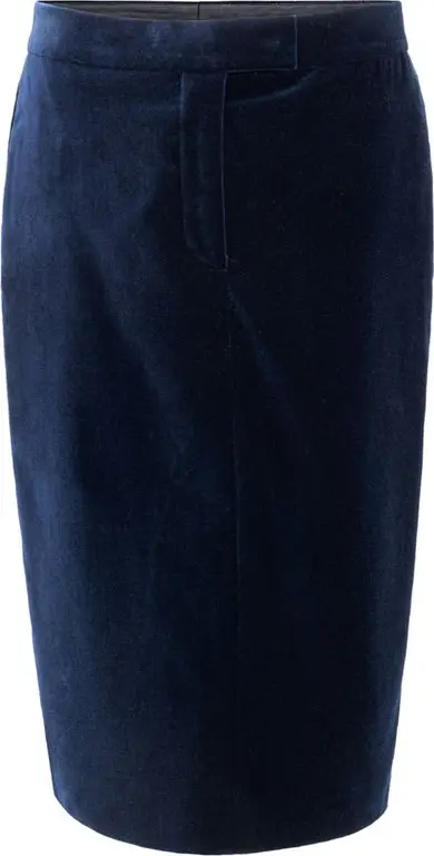 Blue Cotton Midi Skirt