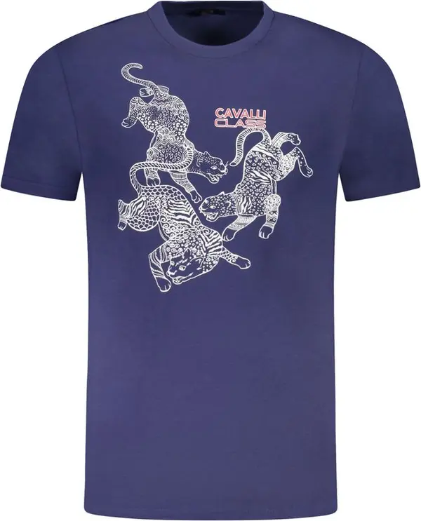 Blu Cotton Men T-Shirt