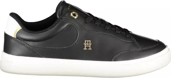Black Polyurethane Women Sneaker