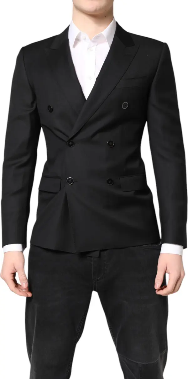 Black MARTINI Double Breasted Coat Blazer